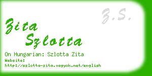 zita szlotta business card